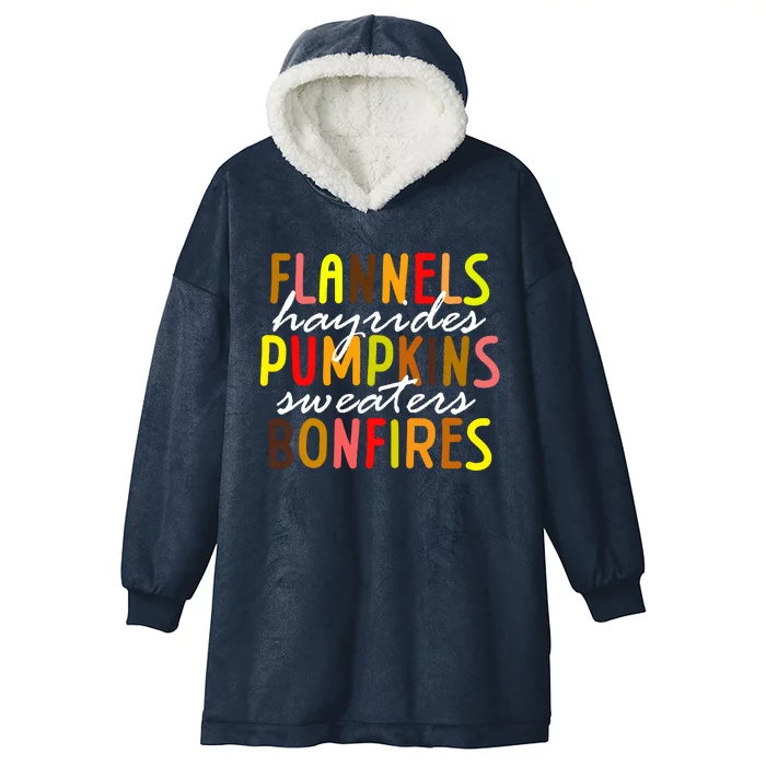 Flannels Hayrides Pumpkins Sweaters Bonfires Hooded Wearable Blanket