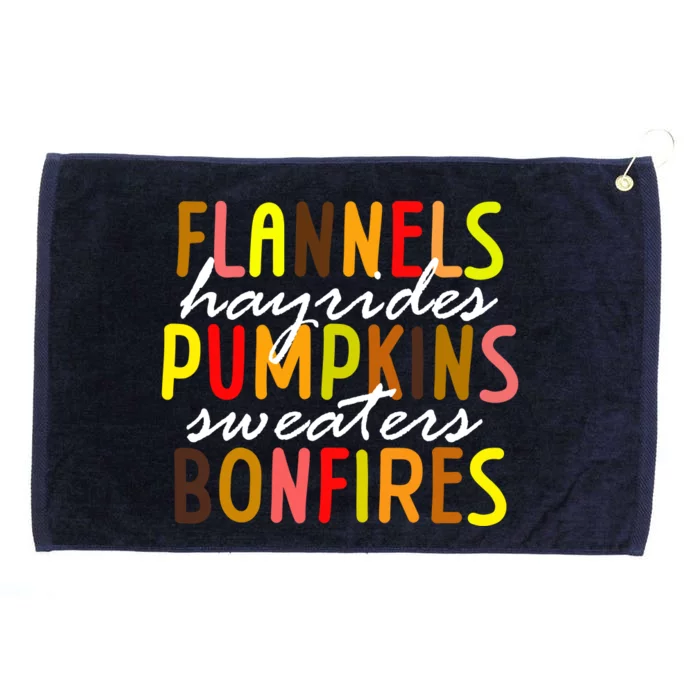 Flannels Hayrides Pumpkins Sweaters Bonfires Grommeted Golf Towel