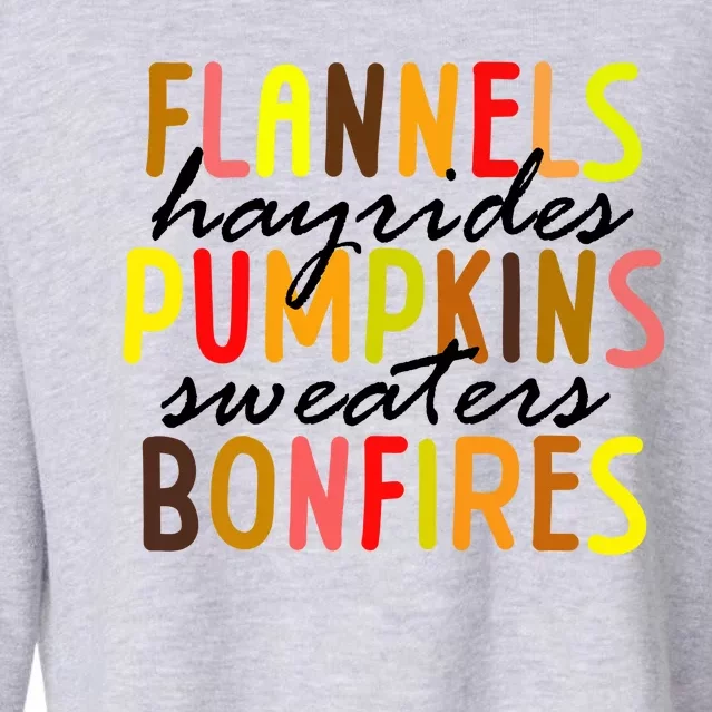 Flannels Hayrides Pumpkins Sweaters Bonfires Cropped Pullover Crew