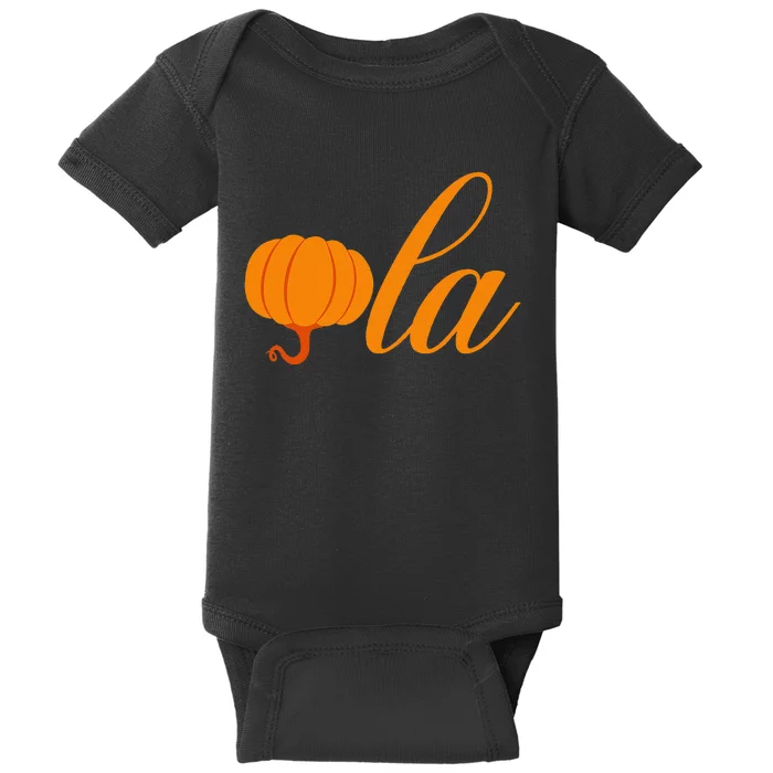 Funny Halloween Pumpkin Comma La Kamala Harris President 24 Baby Bodysuit