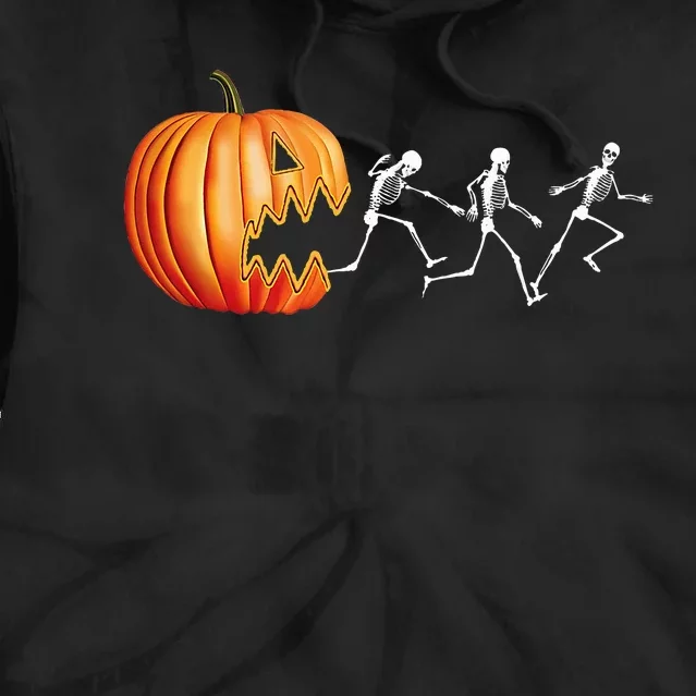 Funny Halloween Pumpkin Skeletons Jack O Lantern Tie Dye Hoodie