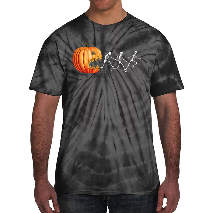 Funny Halloween Pumpkin Skeletons Jack O Lantern Tie-Dye T-Shirt