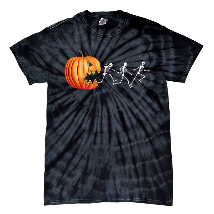 Funny Halloween Pumpkin Skeletons Jack O Lantern Tie-Dye T-Shirt