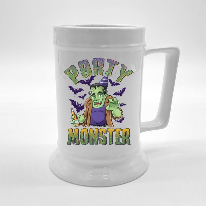 Funny Halloween Party Monster Frankenstein Front & Back Beer Stein