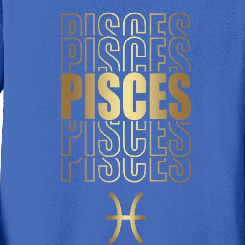 Funny Horoscope Pisces Af Astrology Sign Design Great Gift Kids Long Sleeve Shirt