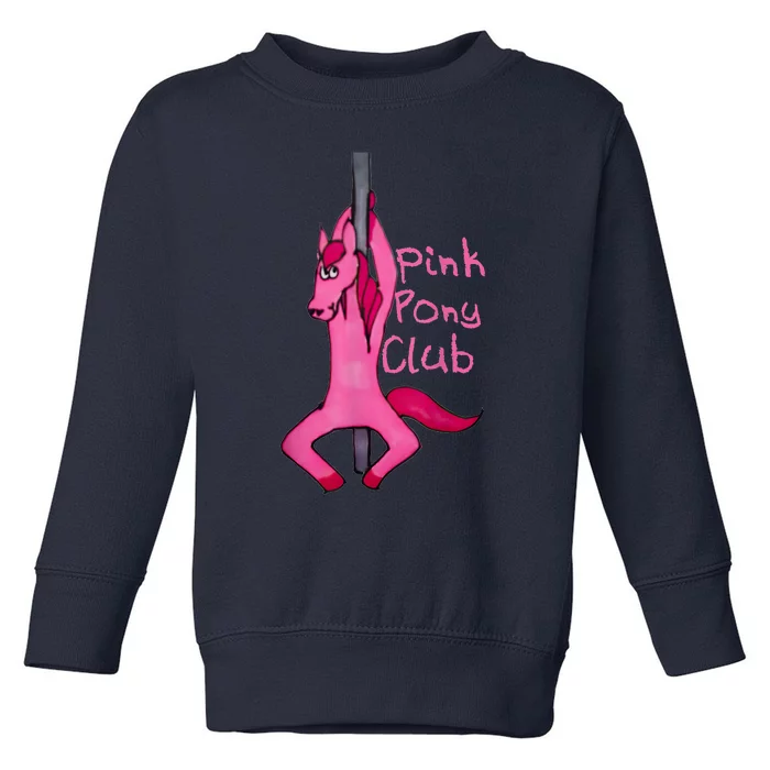 Funny Horse Pink Pony Club Toddler Sweatshirt