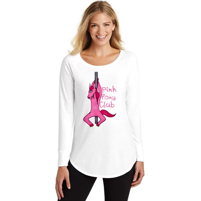 Funny Horse Pink Pony Club Women's Perfect Tri Tunic Long Sleeve Shirt