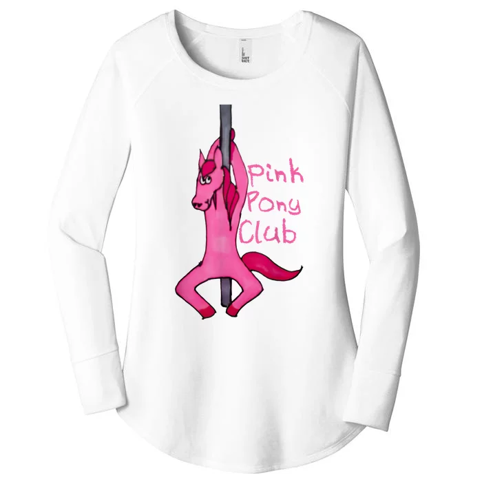 Funny Horse Pink Pony Club Women's Perfect Tri Tunic Long Sleeve Shirt