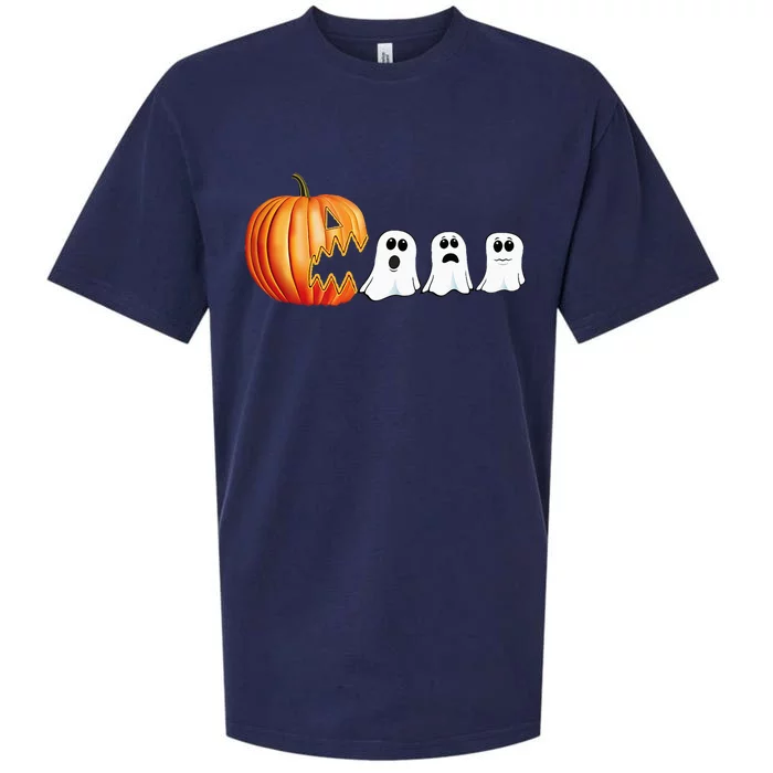 Funny Halloween Pumpkin Ghosts Jack O Lantern Sueded Cloud Jersey T-Shirt