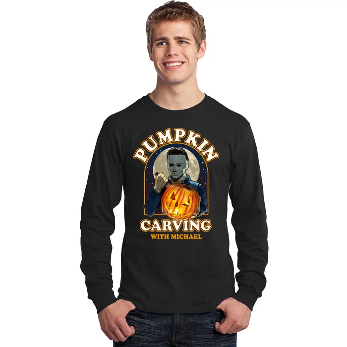 Funny Halloween Pumpkin Carving With Michael Long Sleeve Shirt