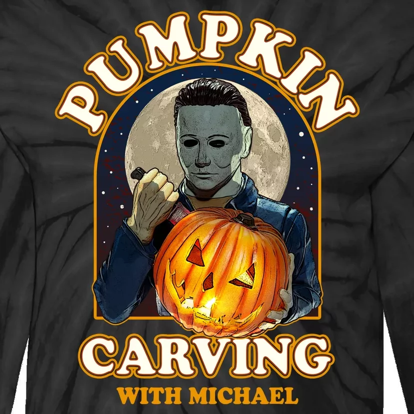 Funny Halloween Pumpkin Carving With Michael Tie-Dye Long Sleeve Shirt