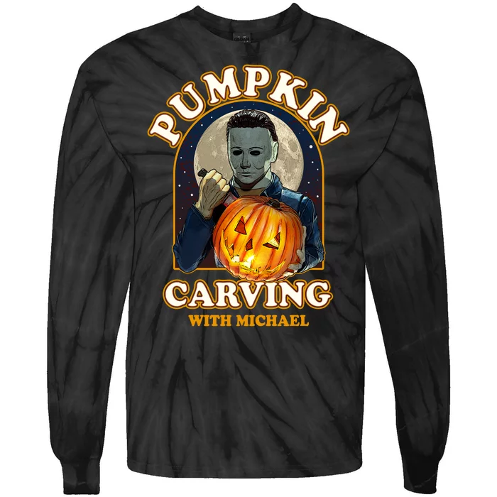 Funny Halloween Pumpkin Carving With Michael Tie-Dye Long Sleeve Shirt