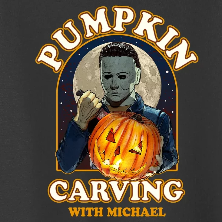 Funny Halloween Pumpkin Carving With Michael Toddler T-Shirt