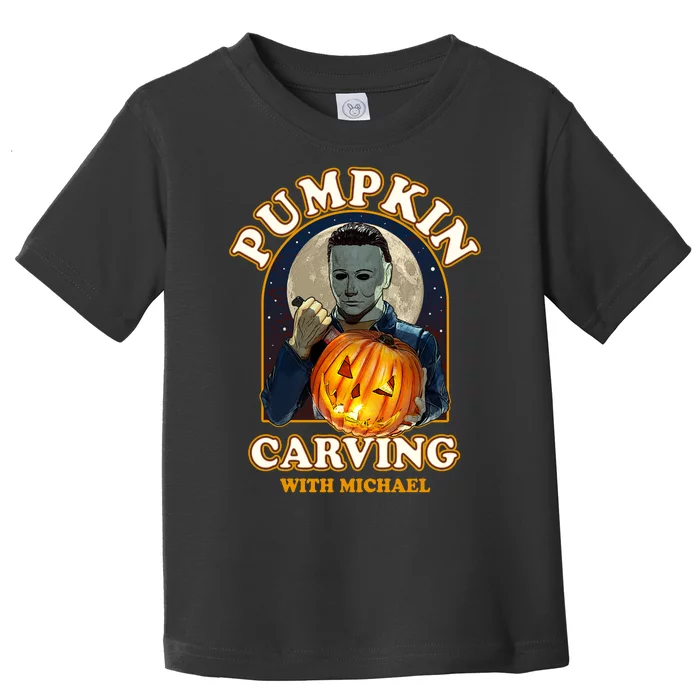 Funny Halloween Pumpkin Carving With Michael Toddler T-Shirt