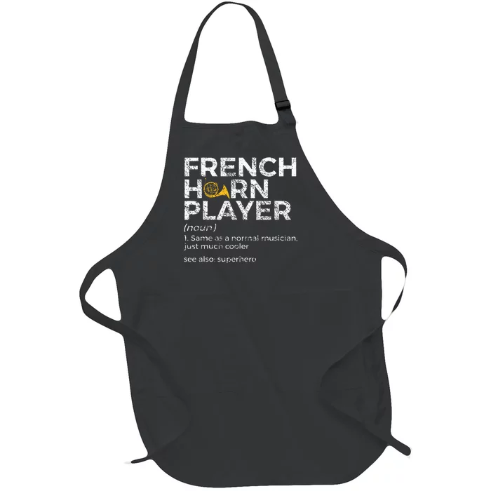 French Horn Player Definition Funny French Horn Full-Length Apron With Pocket