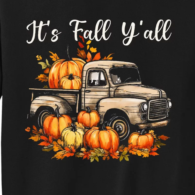 Fall Harvest Pumpkin Truck Autumn Tree Thanksgiving Tall Sweatshirt