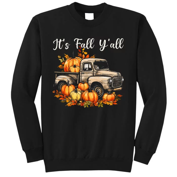 Fall Harvest Pumpkin Truck Autumn Tree Thanksgiving Tall Sweatshirt