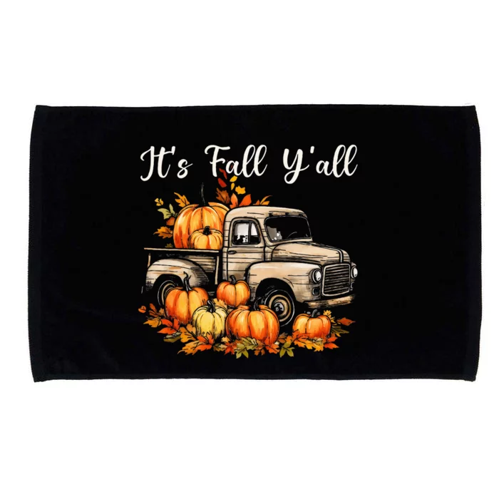 Fall Harvest Pumpkin Truck Autumn Tree Thanksgiving Microfiber Hand Towel