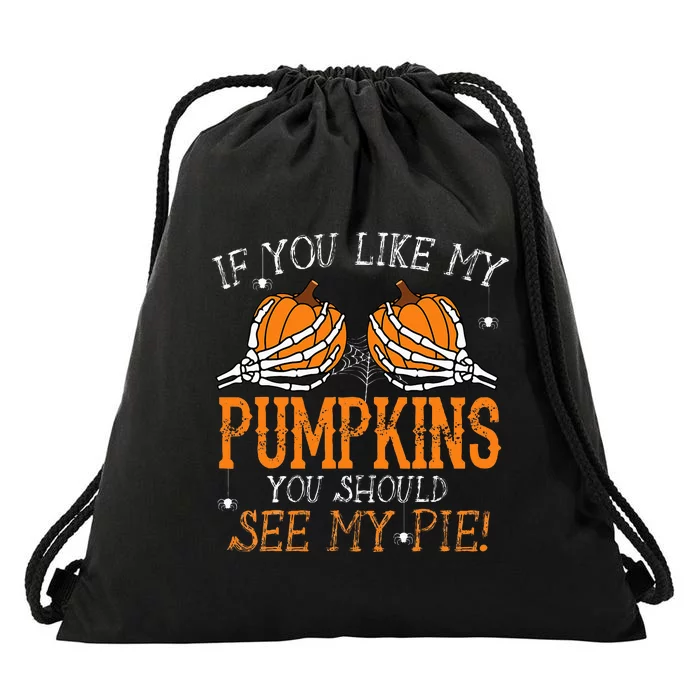 Funny Halloween Pumpkin Pie Lover Gift Drawstring Bag