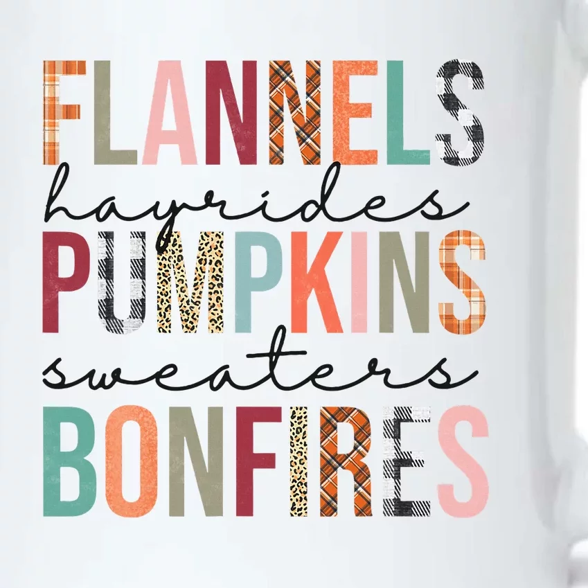 Flannels Hayrides Pumpkins Sweaters Bonfires Fall Autumn Black Color Changing Mug