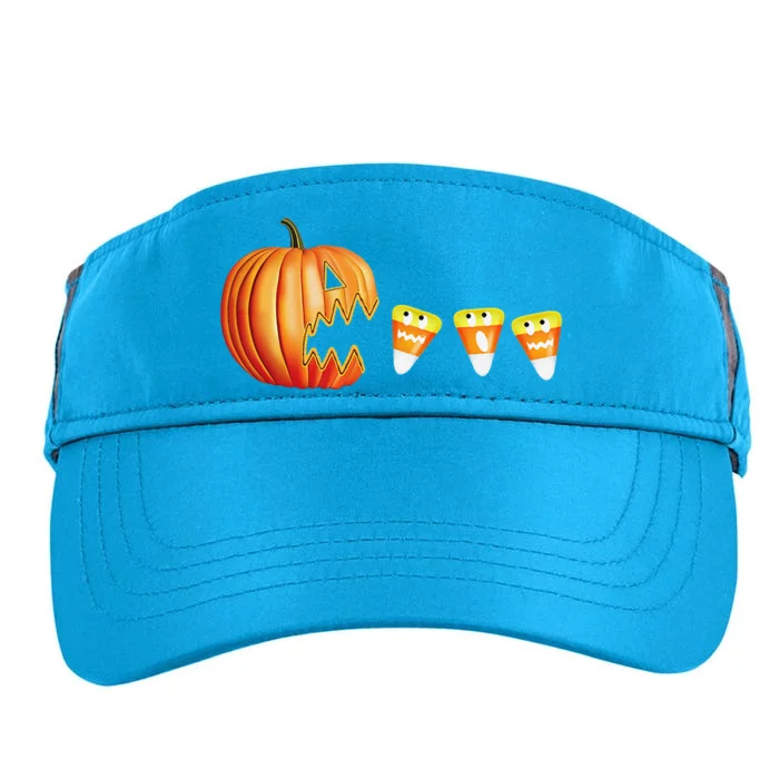 Funny Halloween Pumpkin Jack O Lantern Eating Candy Corn Adult Drive Performance Visor