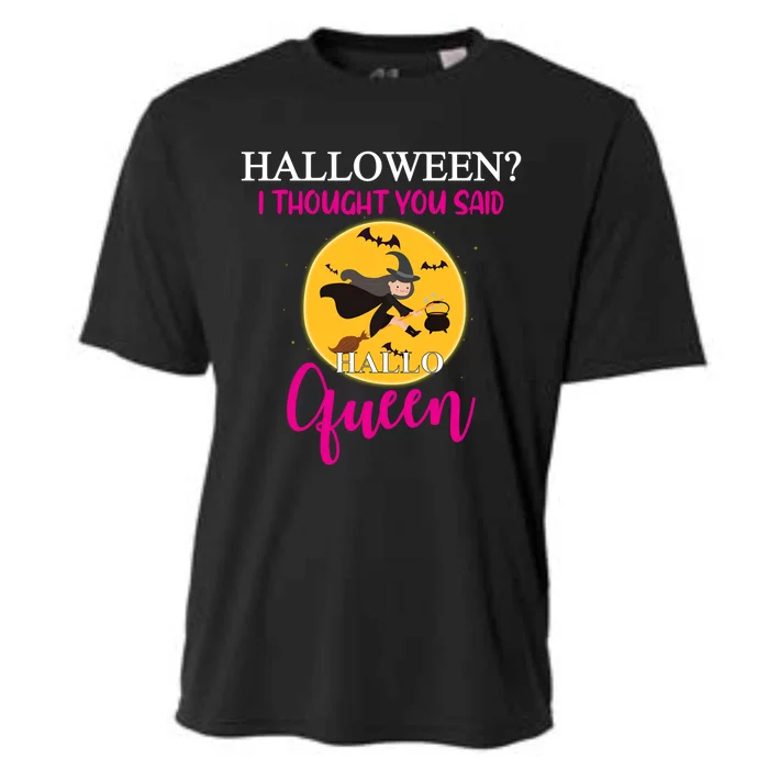 Funny Halloween Queen Flying Witch Funny Gift Cooling Performance Crew T-Shirt