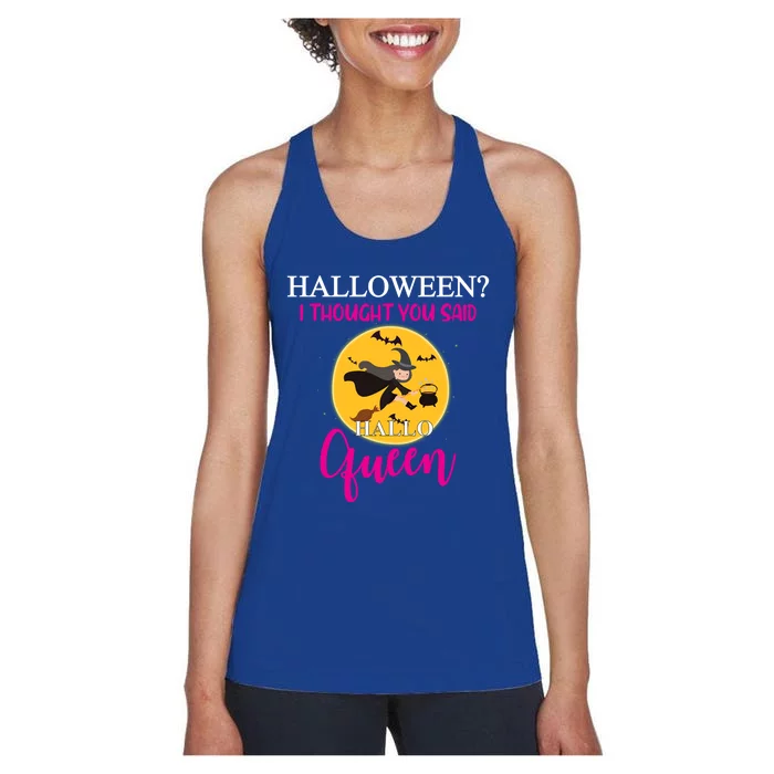 Funny Halloween Queen Flying Witch Funny Gift Women's Racerback Tank