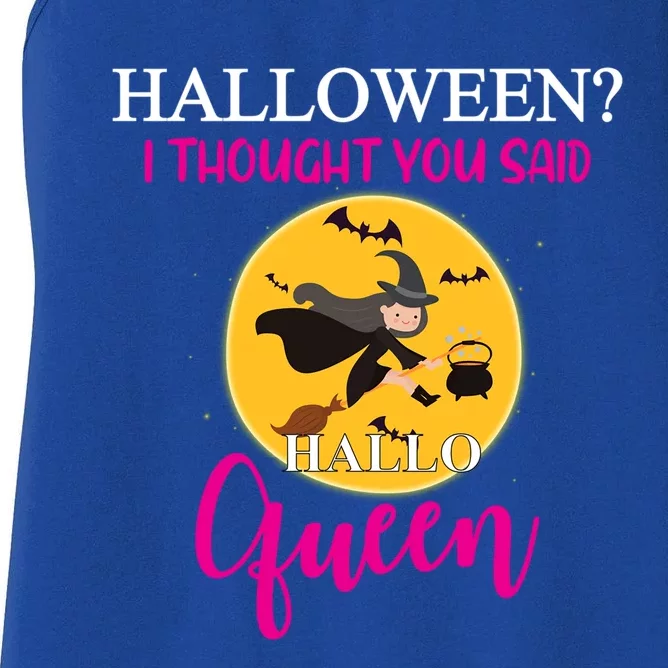 Funny Halloween Queen Flying Witch Funny Gift Women's Racerback Tank