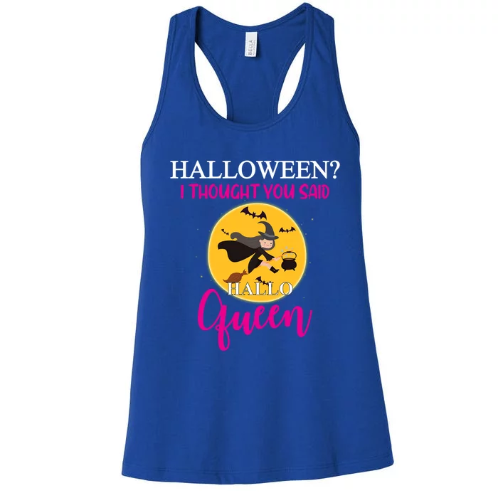 Funny Halloween Queen Flying Witch Funny Gift Women's Racerback Tank