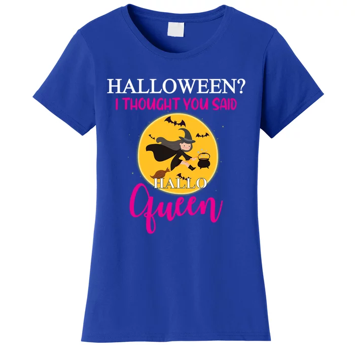 Funny Halloween Queen Flying Witch Funny Gift Women's T-Shirt