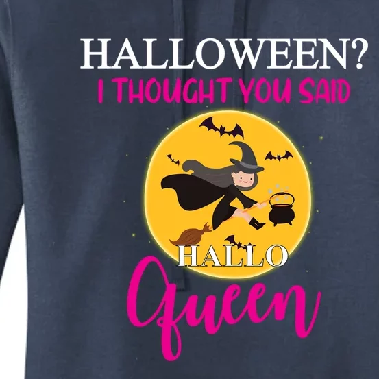 Funny Halloween Queen Flying Witch Funny Gift Women's Pullover Hoodie