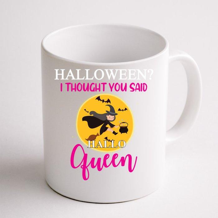 Funny Halloween Queen Flying Witch Funny Gift Front & Back Coffee Mug