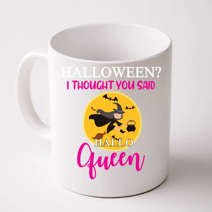 Funny Halloween Queen Flying Witch Funny Gift Front & Back Coffee Mug