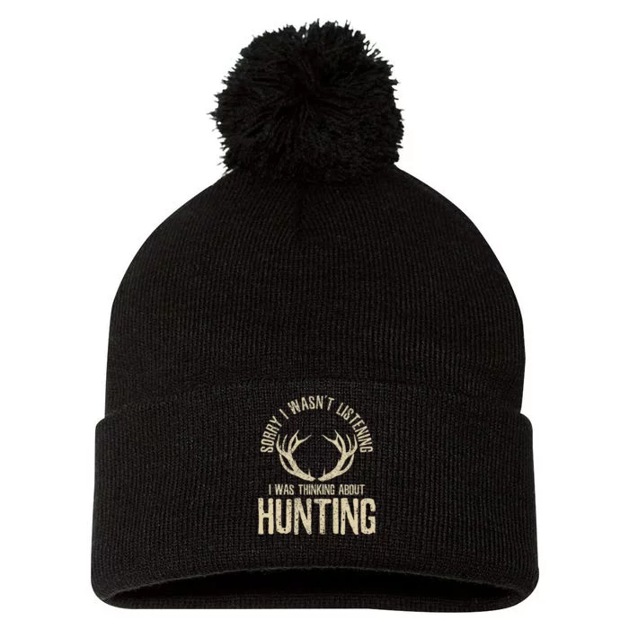 Funny Hunting Quote Saying Deer Venison Elk Hunter Gift Pom Pom 12in Knit Beanie