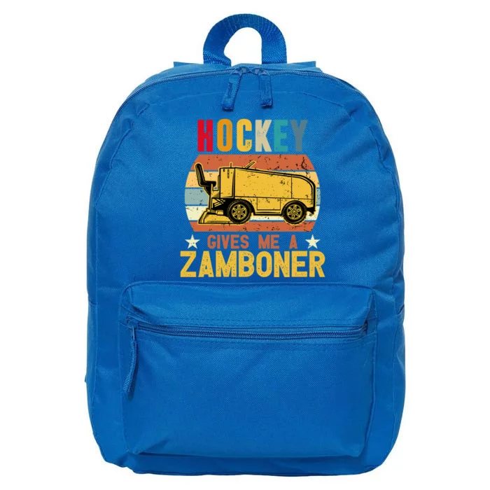 Funny Hockey Quotes Hockey Gives Me A Zamboner Vintage Funny Gift 16 in Basic Backpack