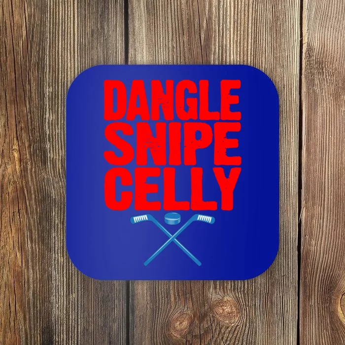 Fun Hockey Quote Dangle Snipe Celly Hockey Stick Funny Gift Coaster