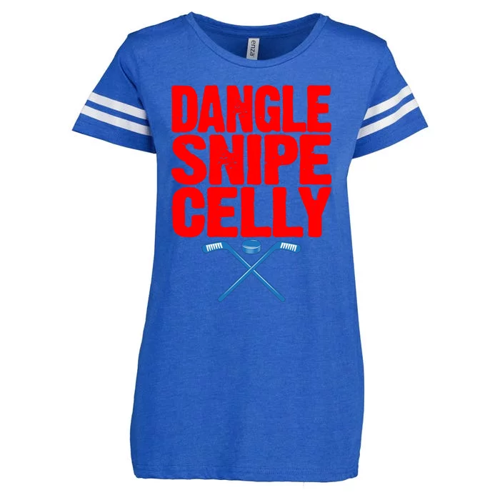 Fun Hockey Quote Dangle Snipe Celly Hockey Stick Funny Gift Enza Ladies Jersey Football T-Shirt