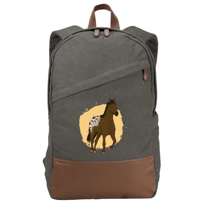 Farm Horse Running Cotton Canvas Backpack