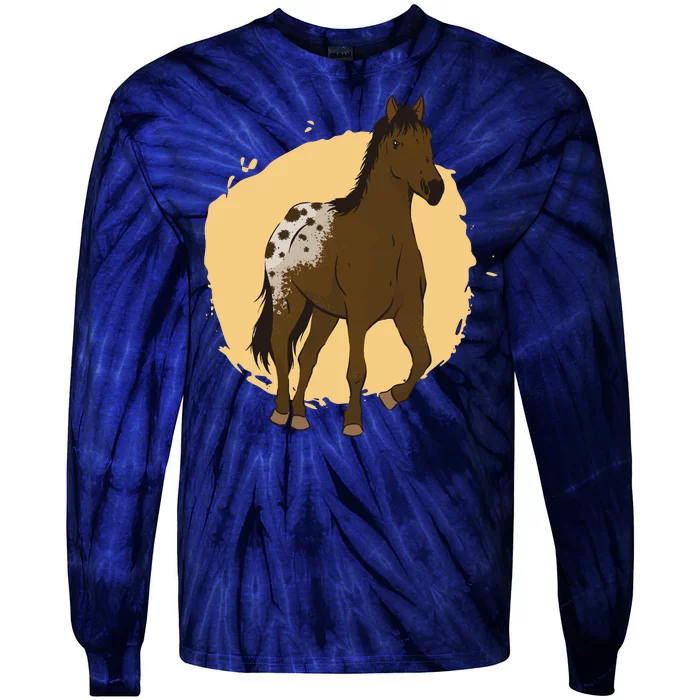 Farm Horse Running Tie-Dye Long Sleeve Shirt