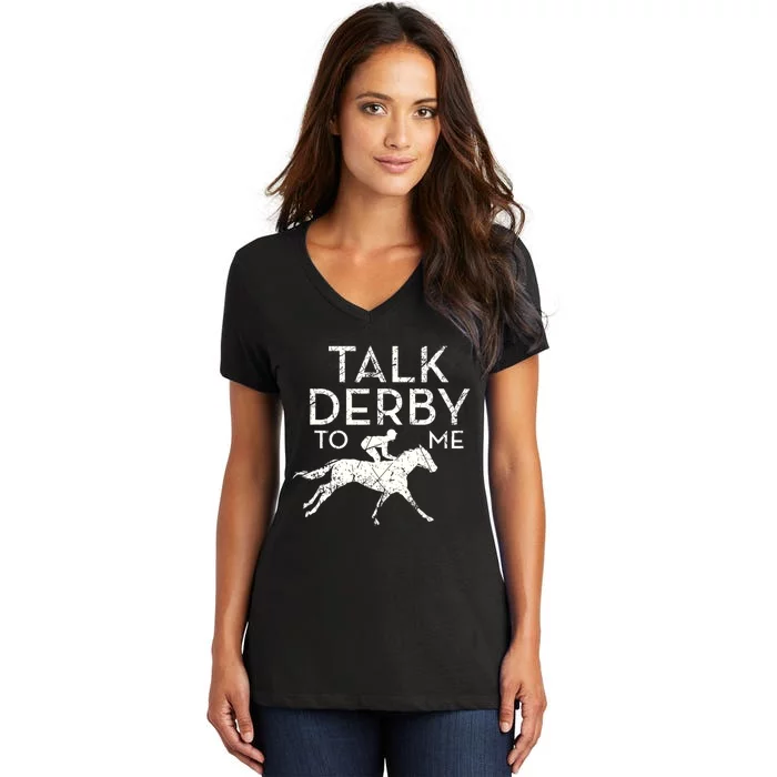 Funny Horse Racing Derby Race Owner Lover Copy Women's V-Neck T-Shirt