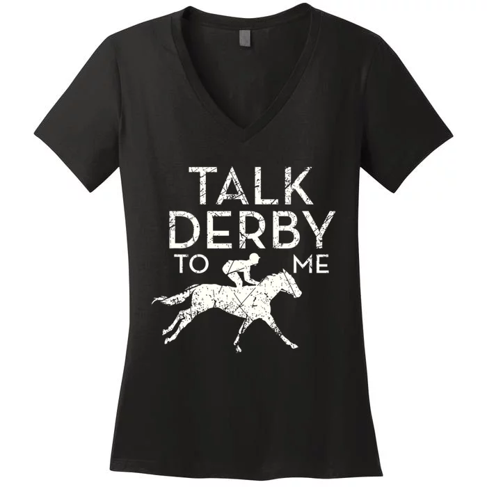 Funny Horse Racing Derby Race Owner Lover Copy Women's V-Neck T-Shirt