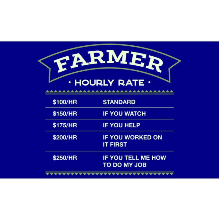 Farmer Hourly Rate Farming Labour Day Farm Workers Day Cute Gift Bumper Sticker