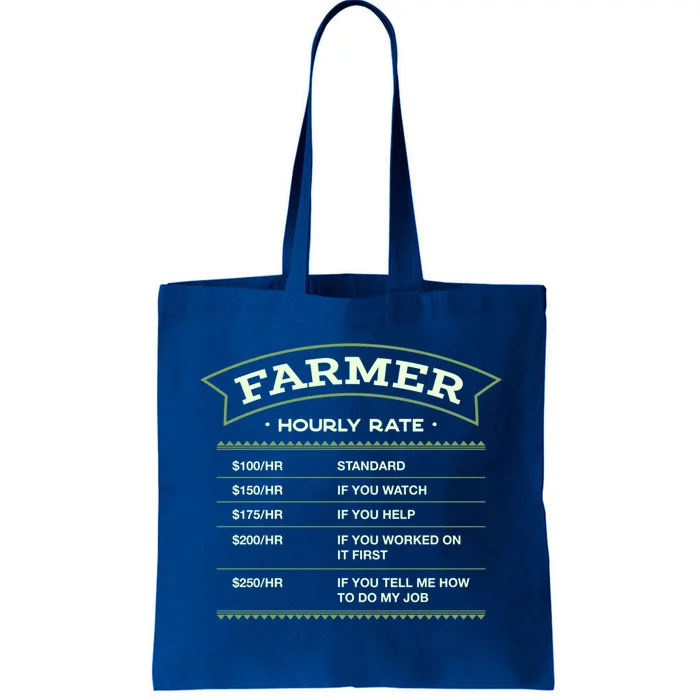 Farmer Hourly Rate Farming Labour Day Farm Workers Day Cute Gift Tote Bag