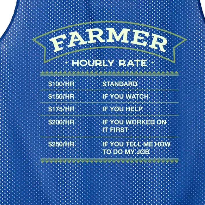 Farmer Hourly Rate Farming Labour Day Farm Workers Day Cute Gift Mesh Reversible Basketball Jersey Tank