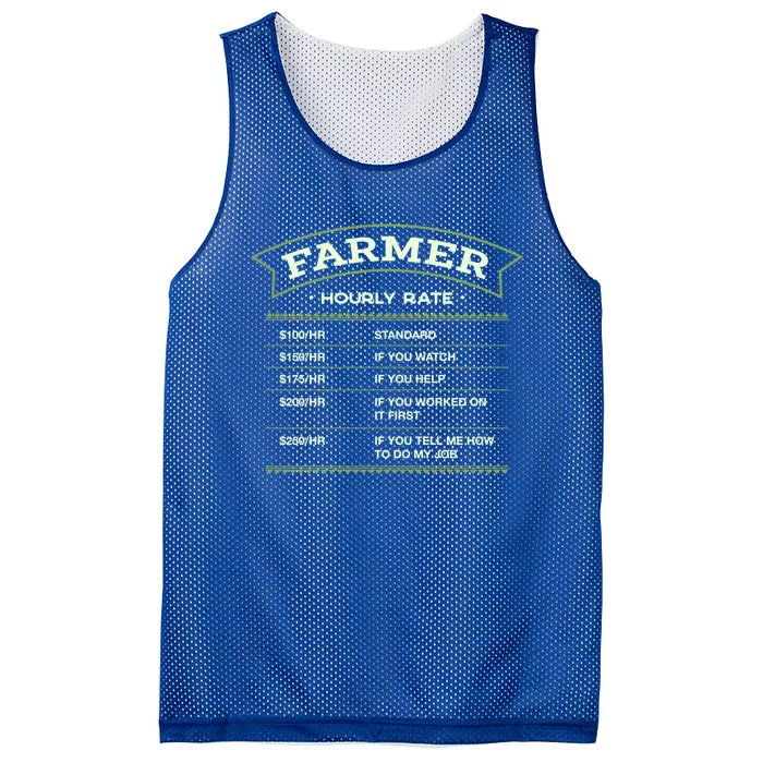 Farmer Hourly Rate Farming Labour Day Farm Workers Day Cute Gift Mesh Reversible Basketball Jersey Tank