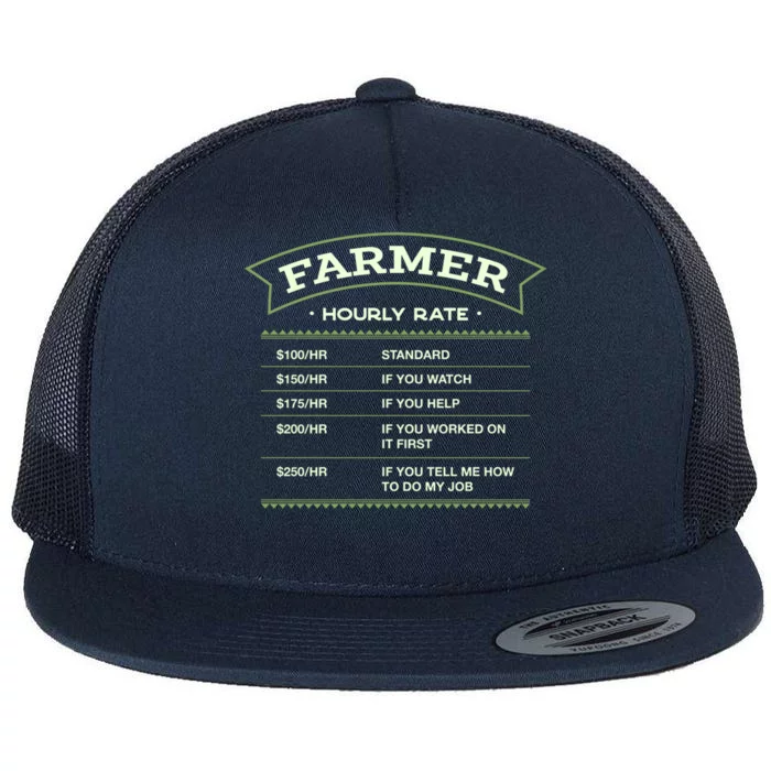 Farmer Hourly Rate Farming Labour Day Farm Workers Day Cute Gift Flat Bill Trucker Hat