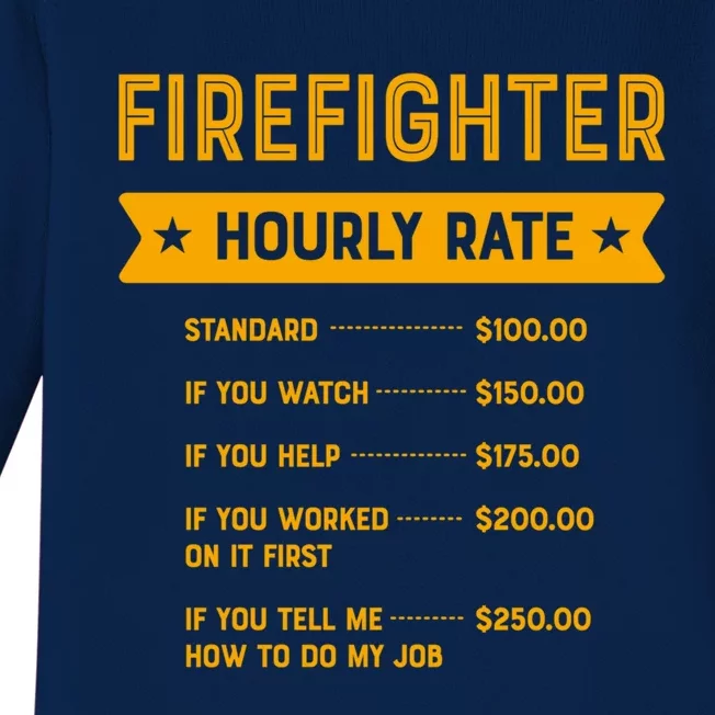 Firefighter Hourly Rate Labour Day Fire Workers Day Gift Baby Long Sleeve Bodysuit