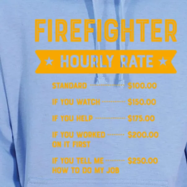 Firefighter Hourly Rate Labour Day Fire Workers Day Gift Unisex Surf Hoodie