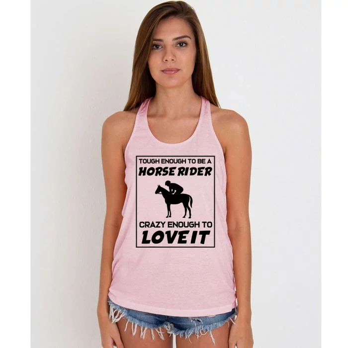 Funny Horseback Riding Horse Rider Great Gift Women's Knotted Racerback Tank