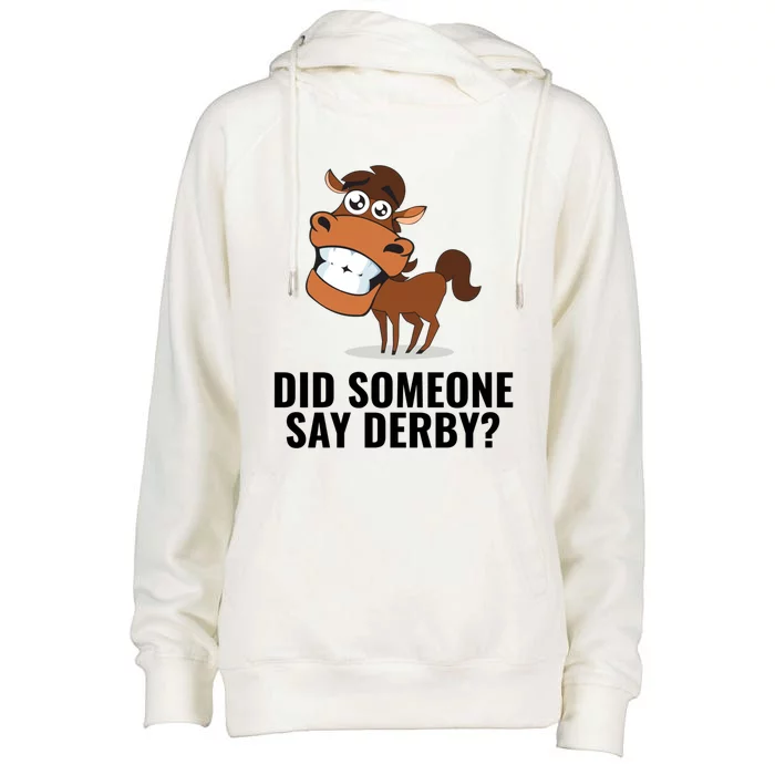 Funny Horse Racing Derby Party Gift Womens Funnel Neck Pullover Hood